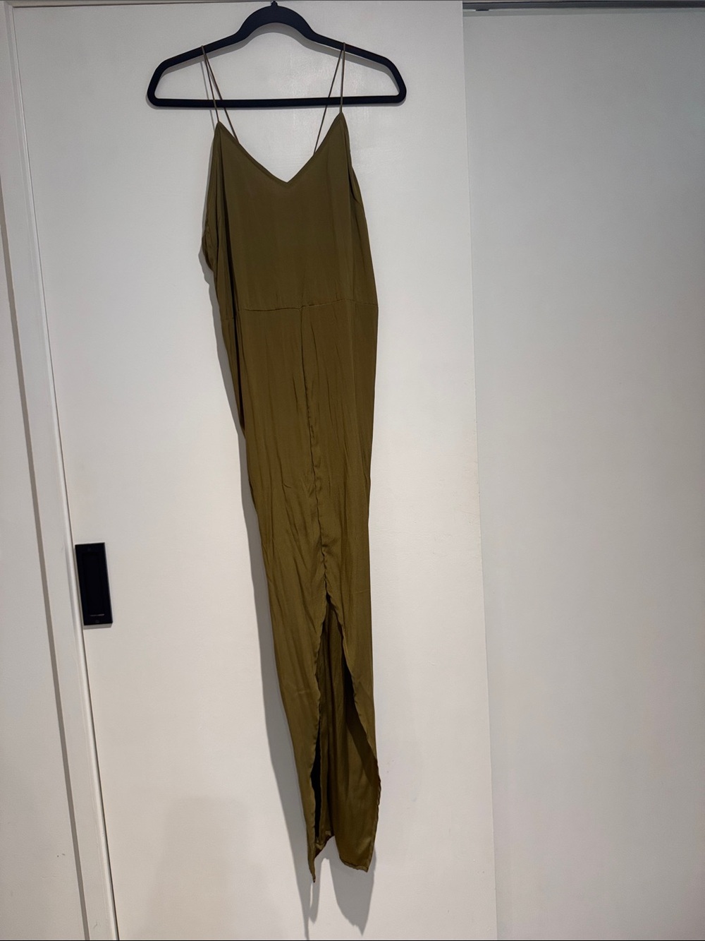 Acacia Olive Green Nunu silk dress